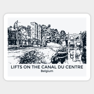 Lifts on the Canal du Centre - Belgium Sticker